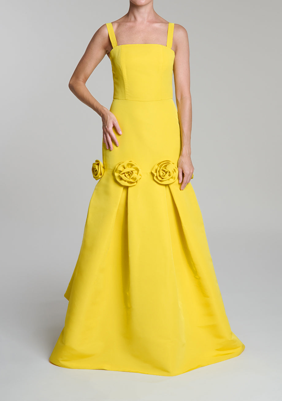 Penelope Silk Faille Trumpet Gown