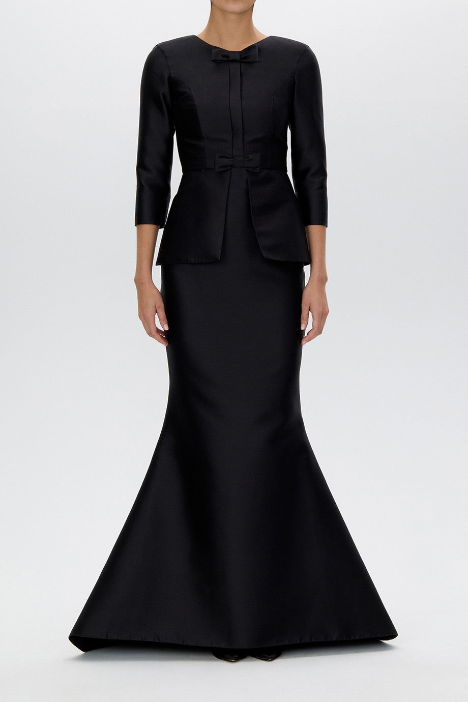 formal dresses marion Silk and Wool Mermaid Gown Bridesmaid Dress With Sleeves
