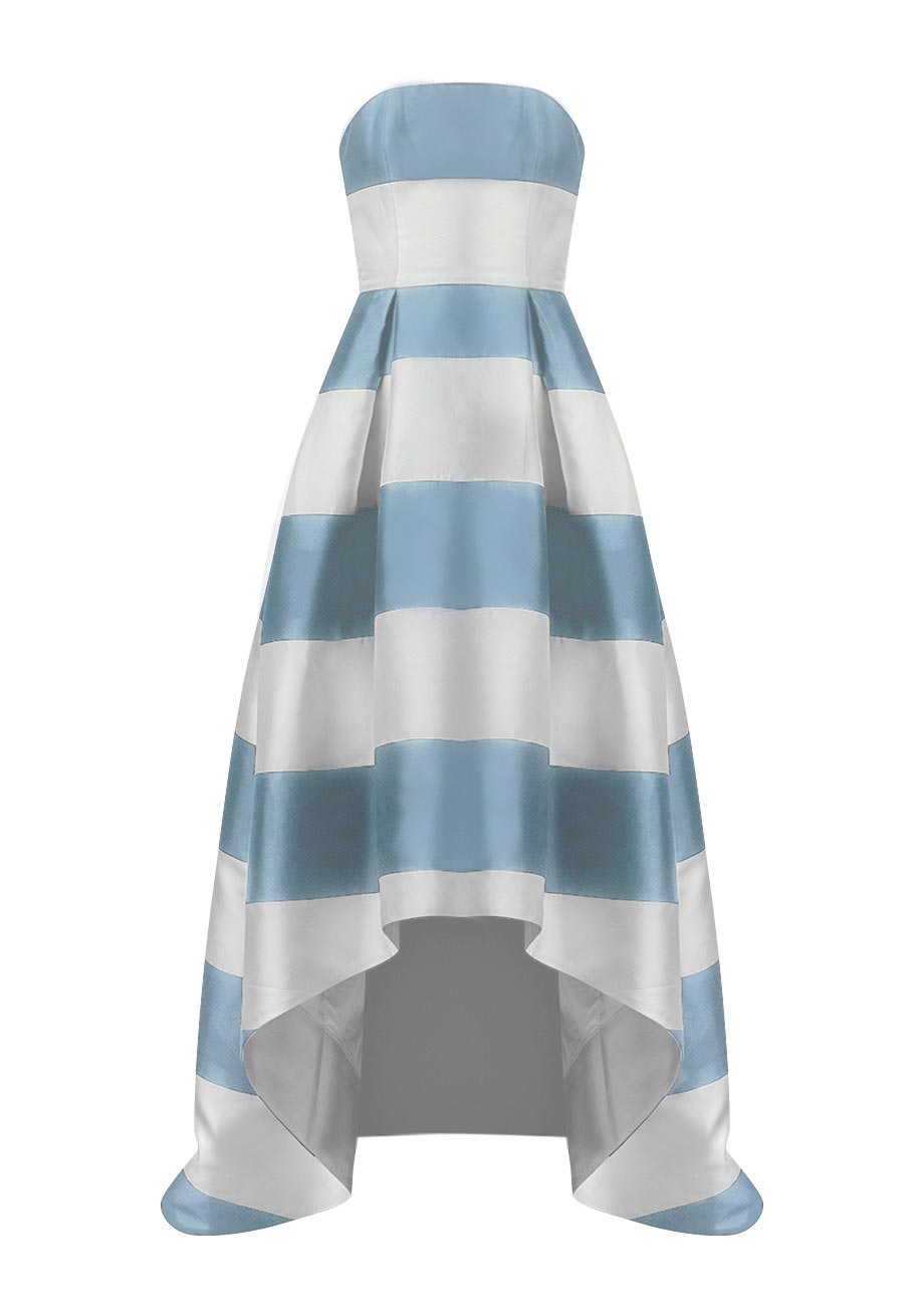 Carol Strapless Silk and Wool High Low Gown Carol Strapless Silk and Wool High Low Gown