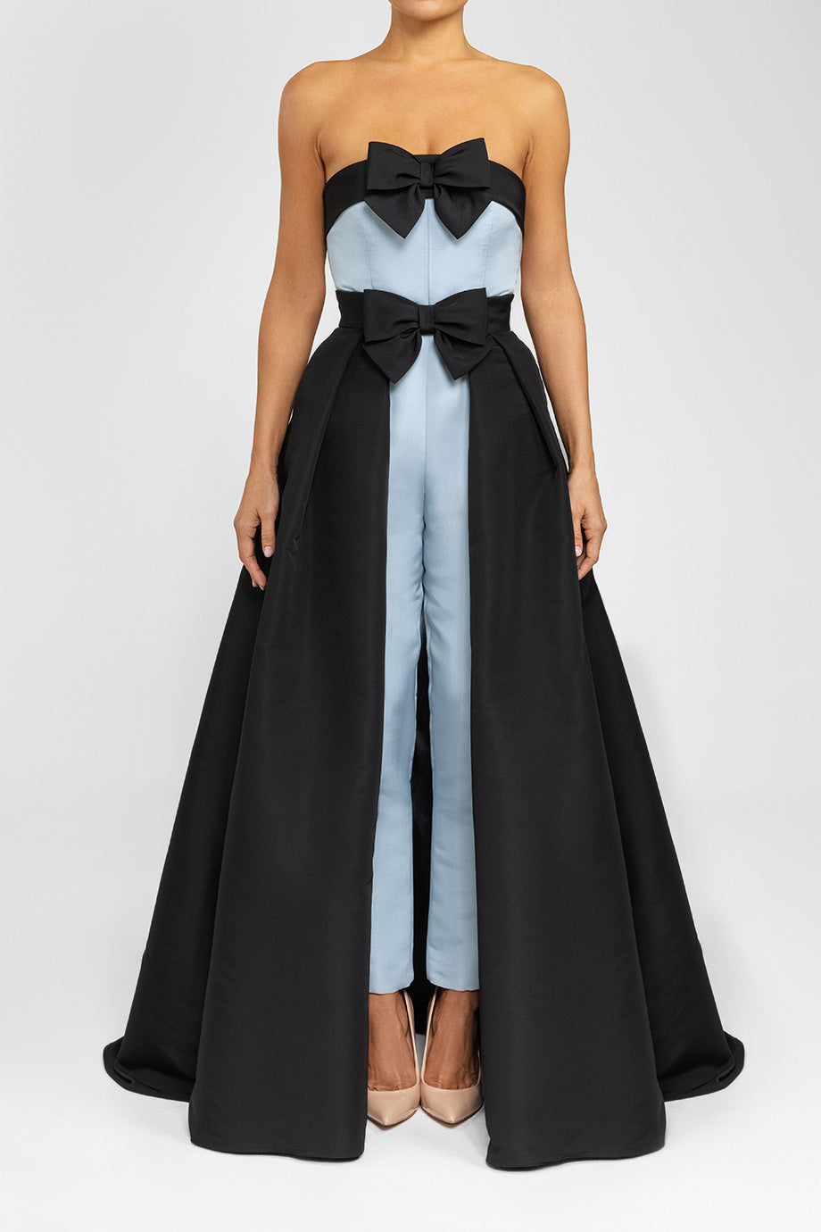 jumpsuit evening dress with detachable skirt Elegant African Jumpsuit Gown: Detachable Skirt, Sweetheart Neckline