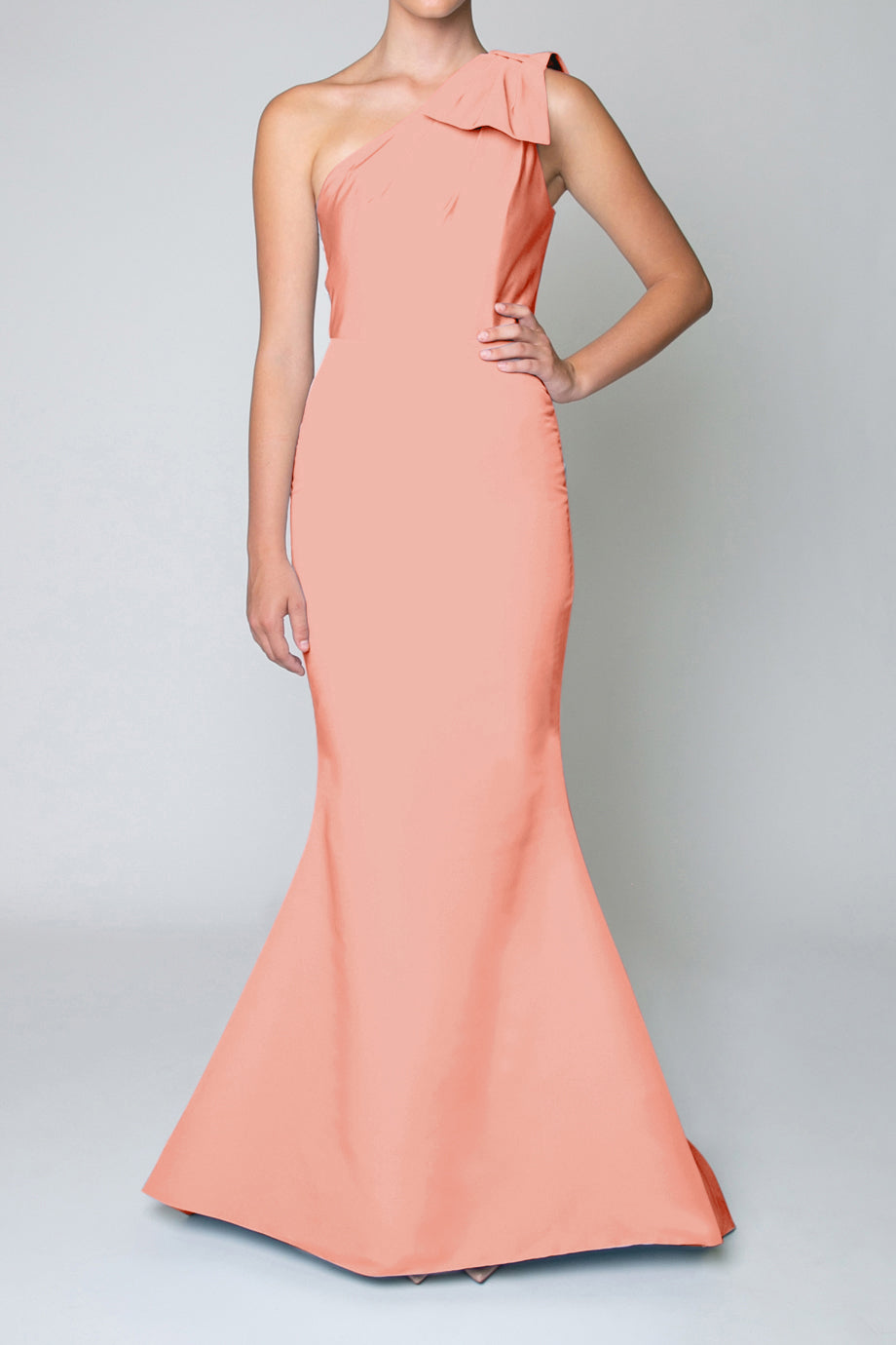 coral one shoulder dress One Shoulder Silk Faille Mermaid Gown – ALEXIA MARÍA