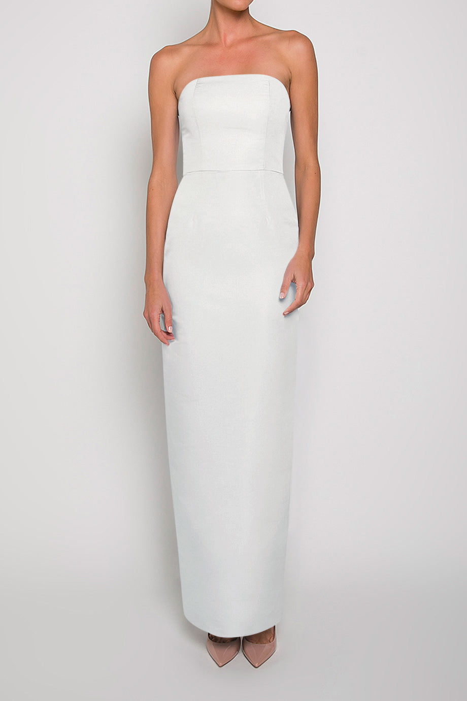 fitted lace wedding dress Strapless Silk Faille Column Gown – ALEXIA MARÍA