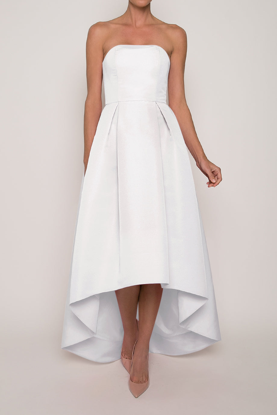 Strapless Silk Faille High Low Gown