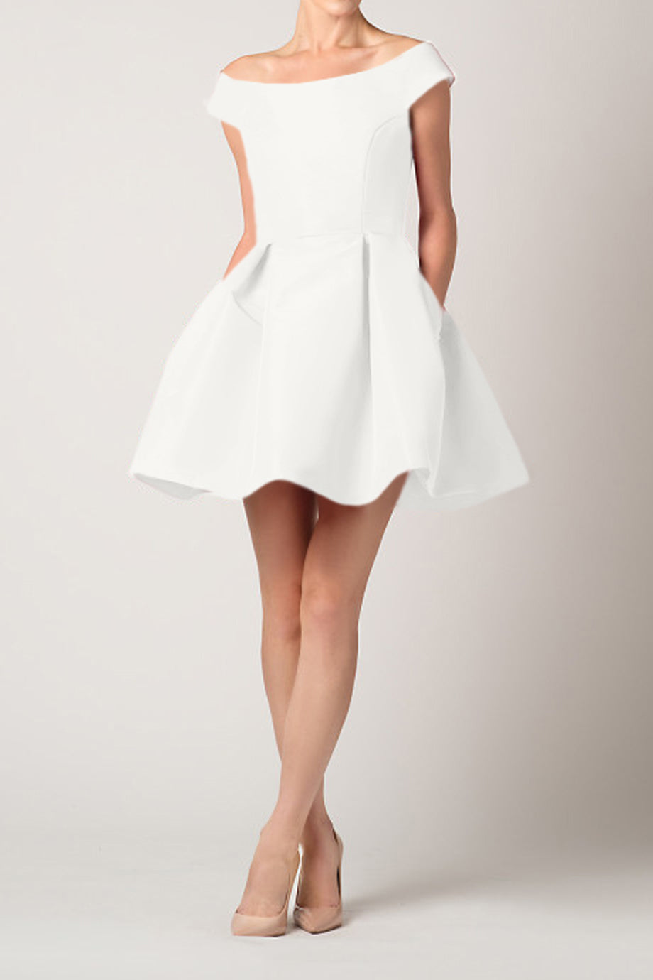 Off The Shoulder Silk Faille Mini Dress Off The Shoulder Silk Faille Mini Dress