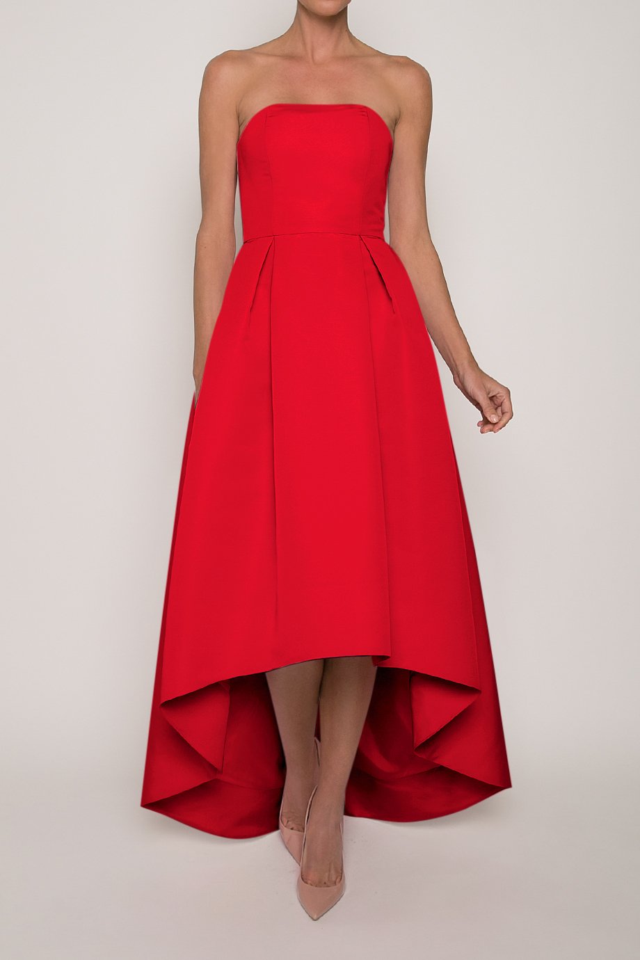 green emerald velvet dress Strapless Silk Faille High Low Gown – ALEXIA MARÍA