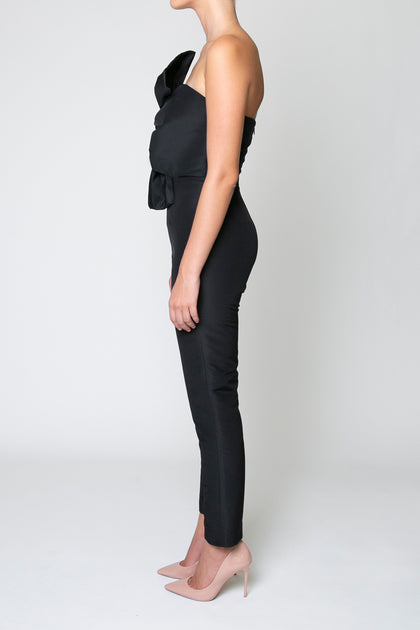 Twisted Bow Silk Faille Jumpsuit – ALEXIA MARÍA