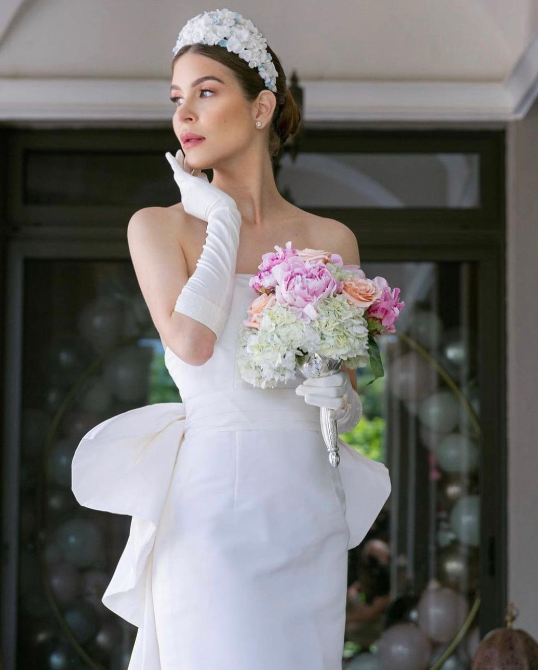 Isa Jaime wearing an Alexia Maria custom wedding gown