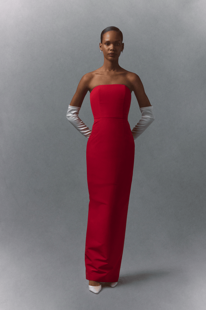 Strapless Silk Faille Column Gown