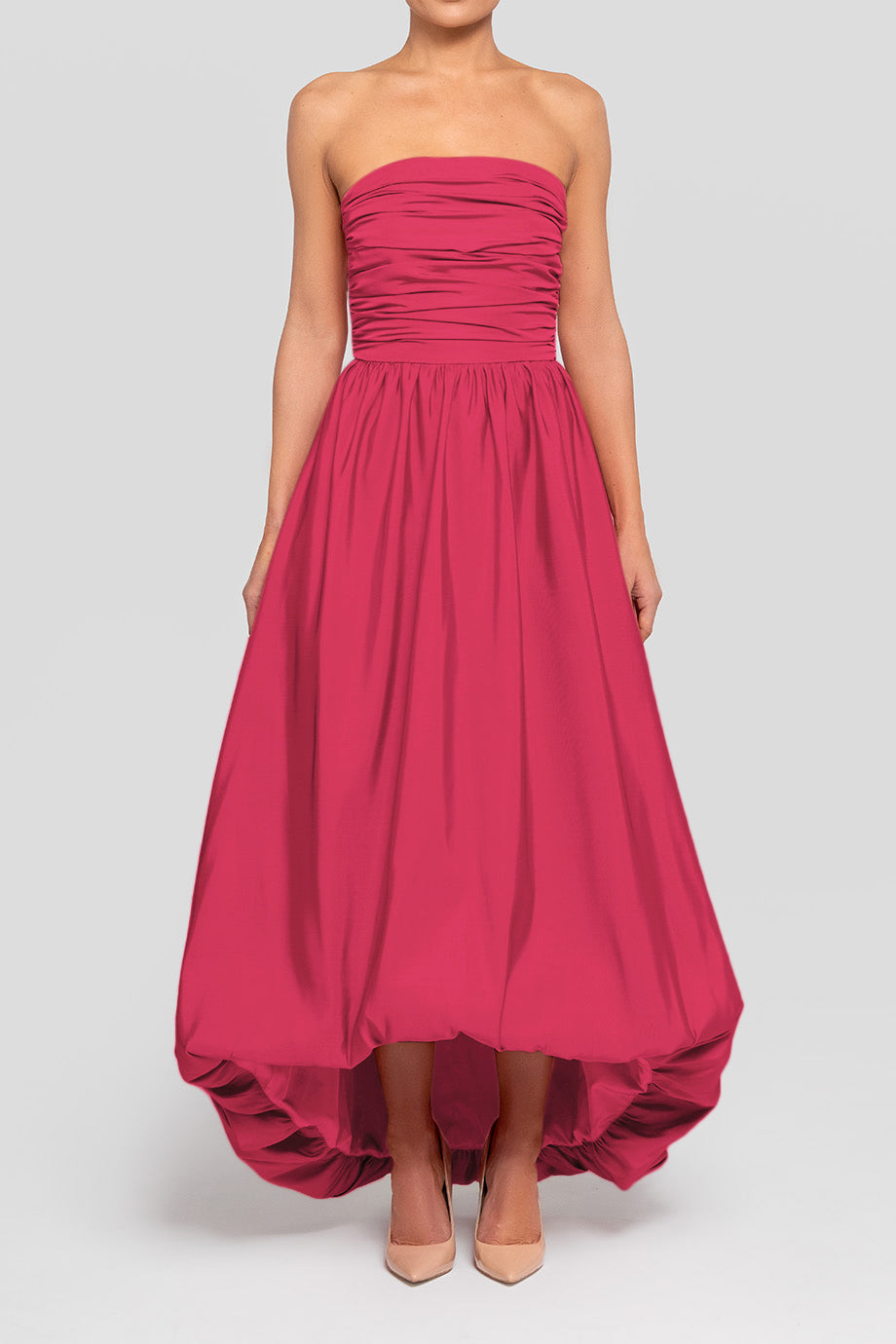 Delilah Silk Faille High Low Gown