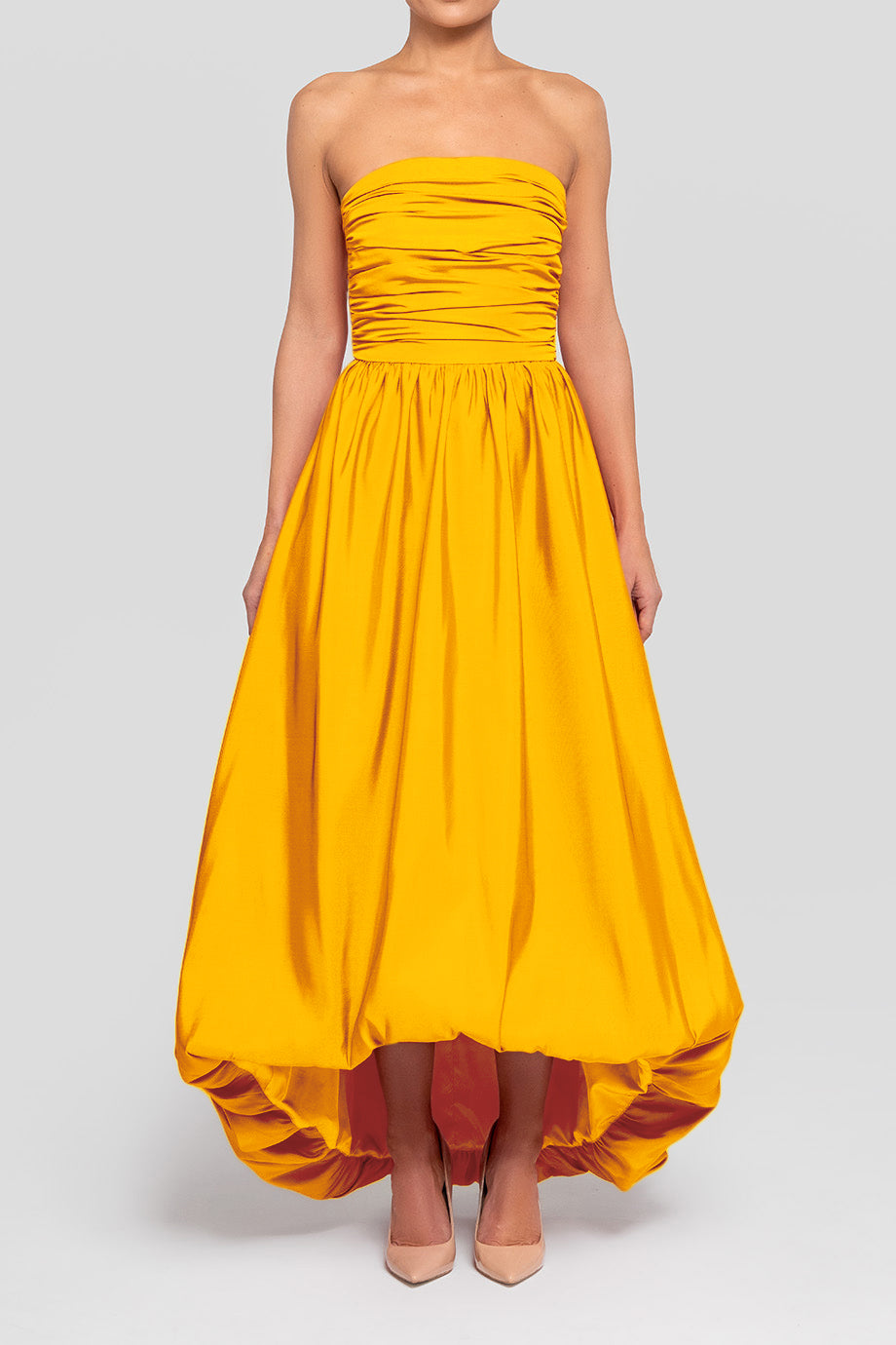Delilah Silk Faille High Low Gown