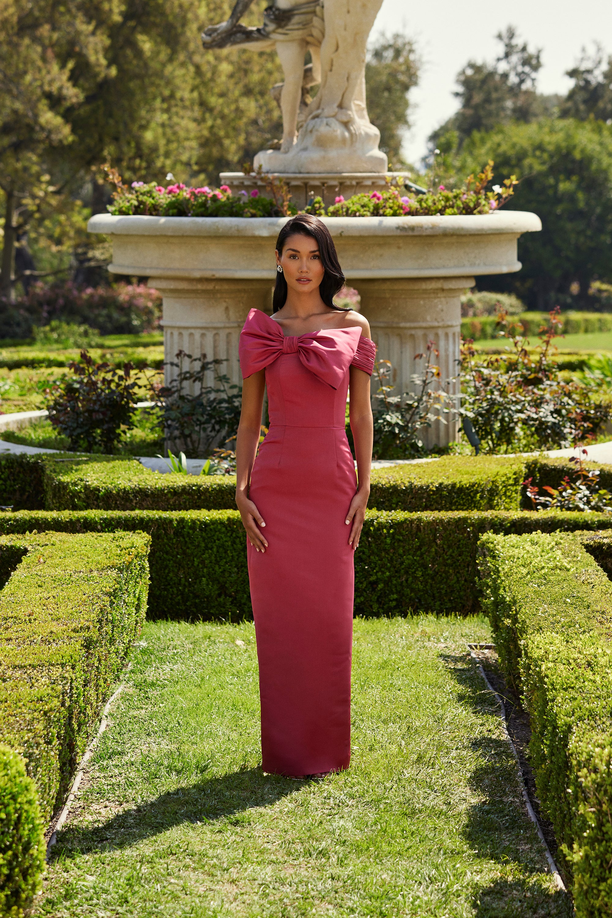 Violet Silk Faille Column Gown – ALEXIA MARÍA