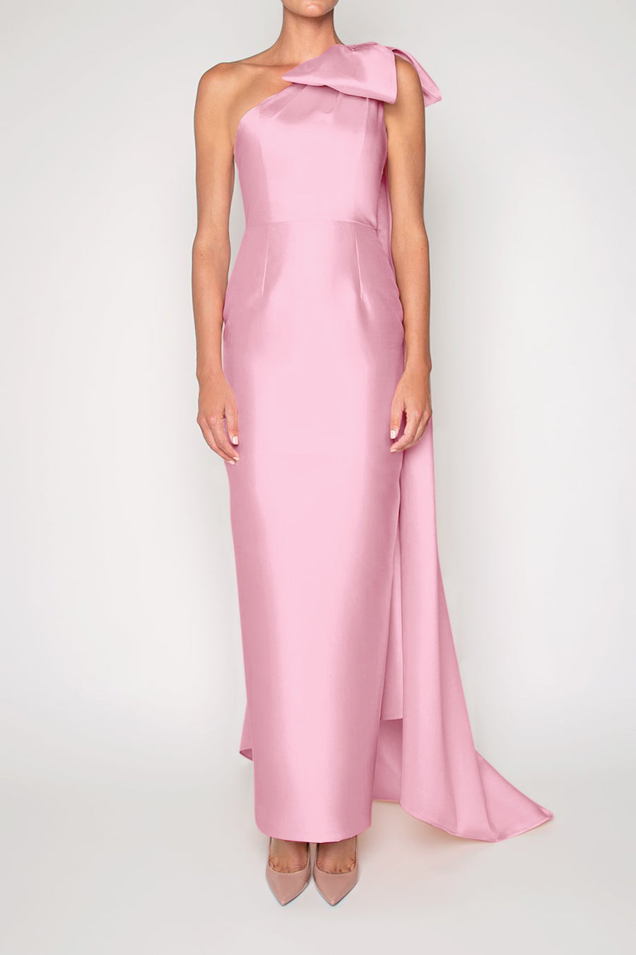 Alexandra Silk and Wool Column Gown with Removable Cape – ALEXIA MARÍA