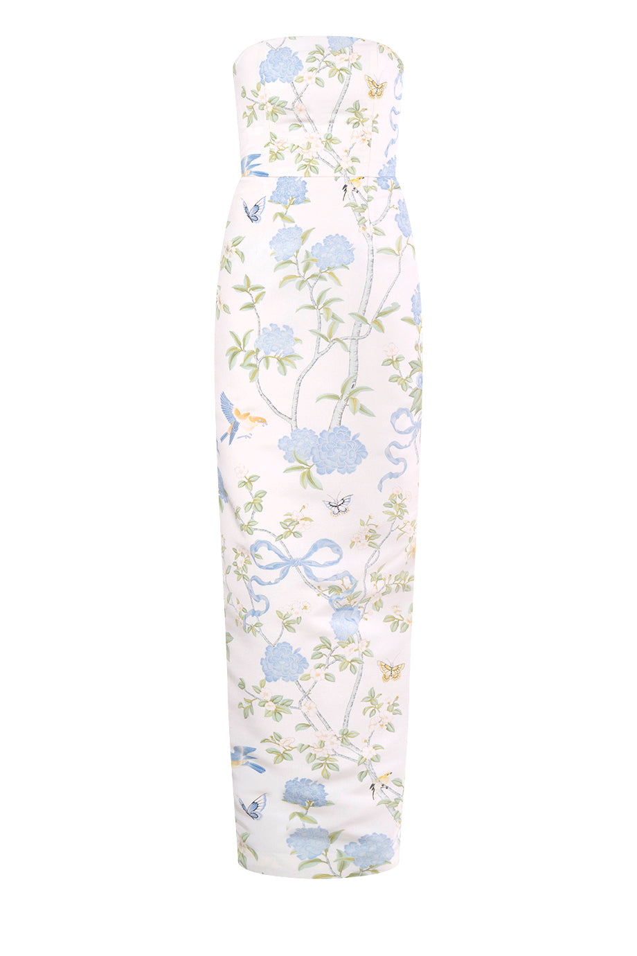 Elizabeth Beheld Butterfly Floral Silk Faille Column