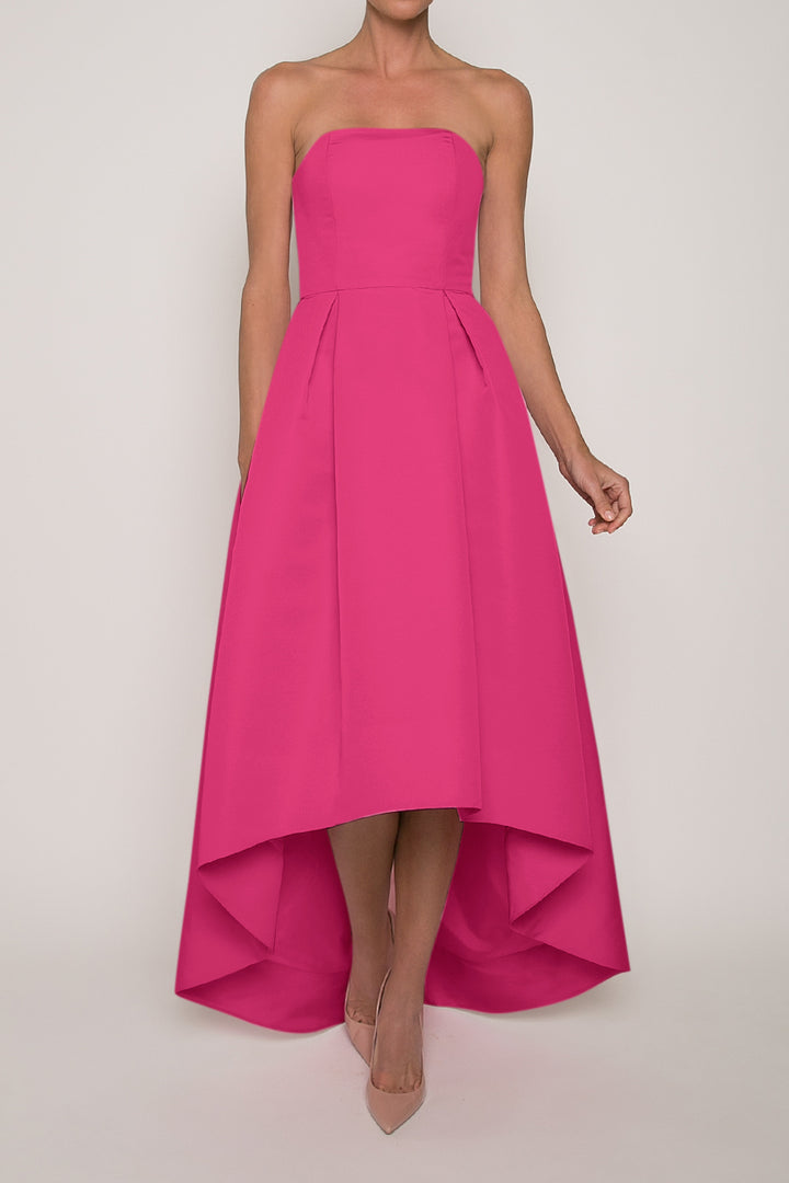 Strapless Silk Faille High Low Gown