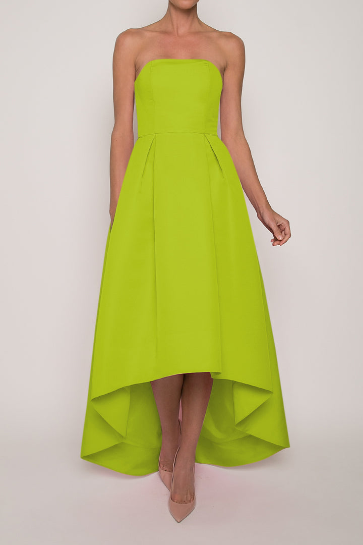 Strapless Silk Faille High Low Gown