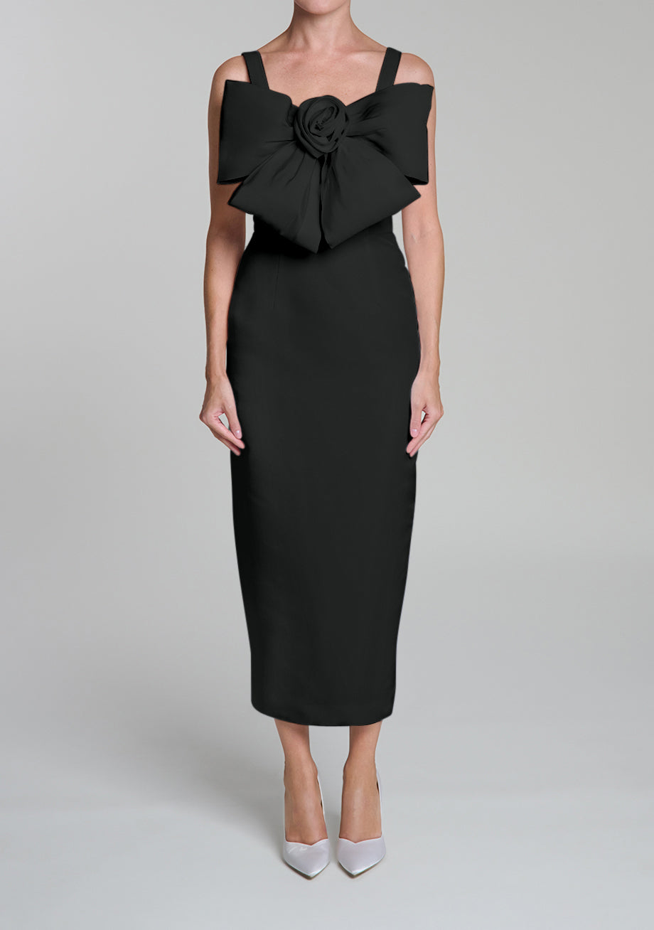 Aubrey Silk Faille Midi Dress