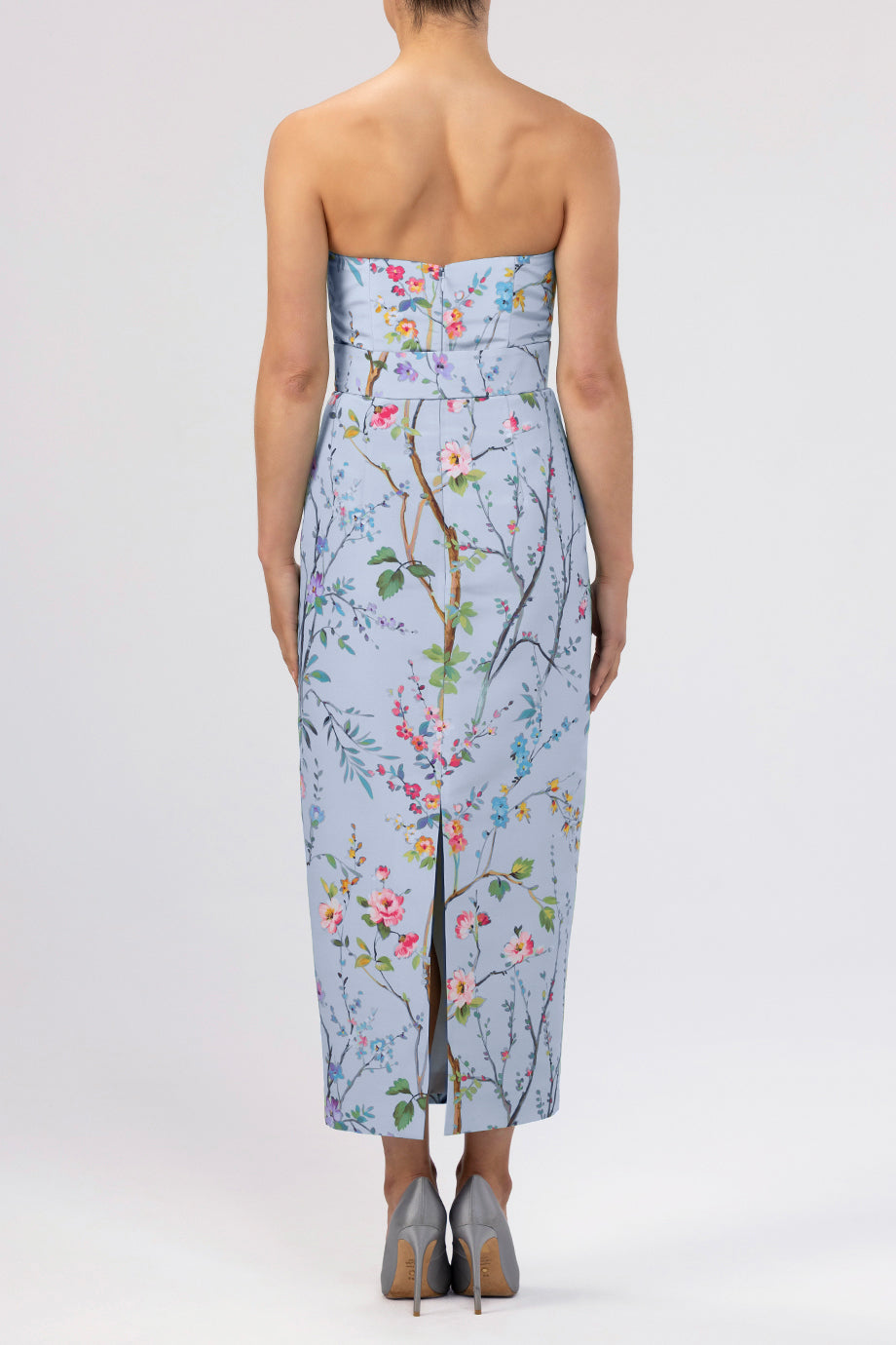 Elizabeth Garden Reverie Silk Faille Midi Dress with Bow Belt