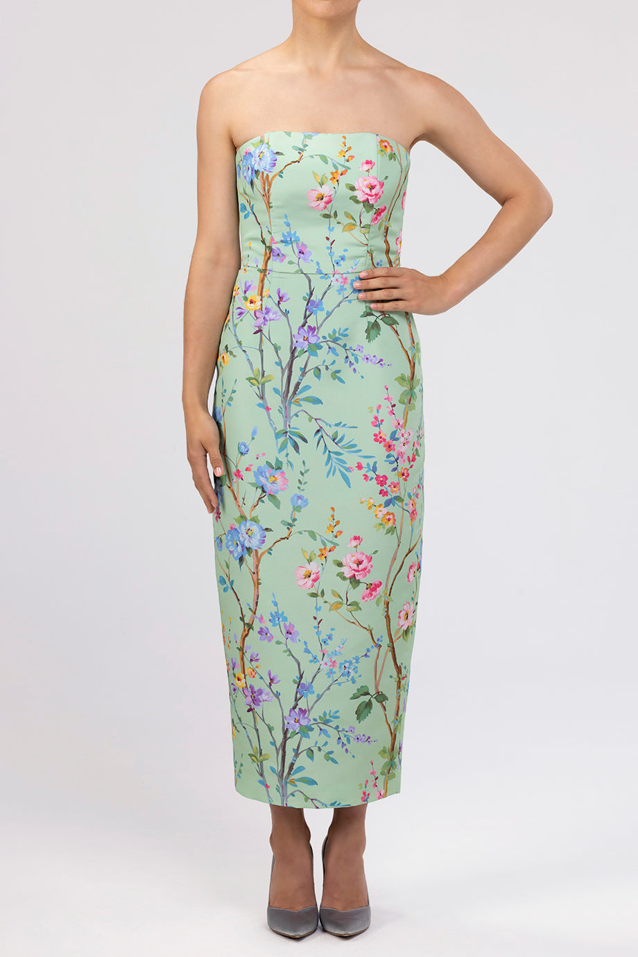 Elizabeth Garden Reverie Silk Faille Midi Dress
