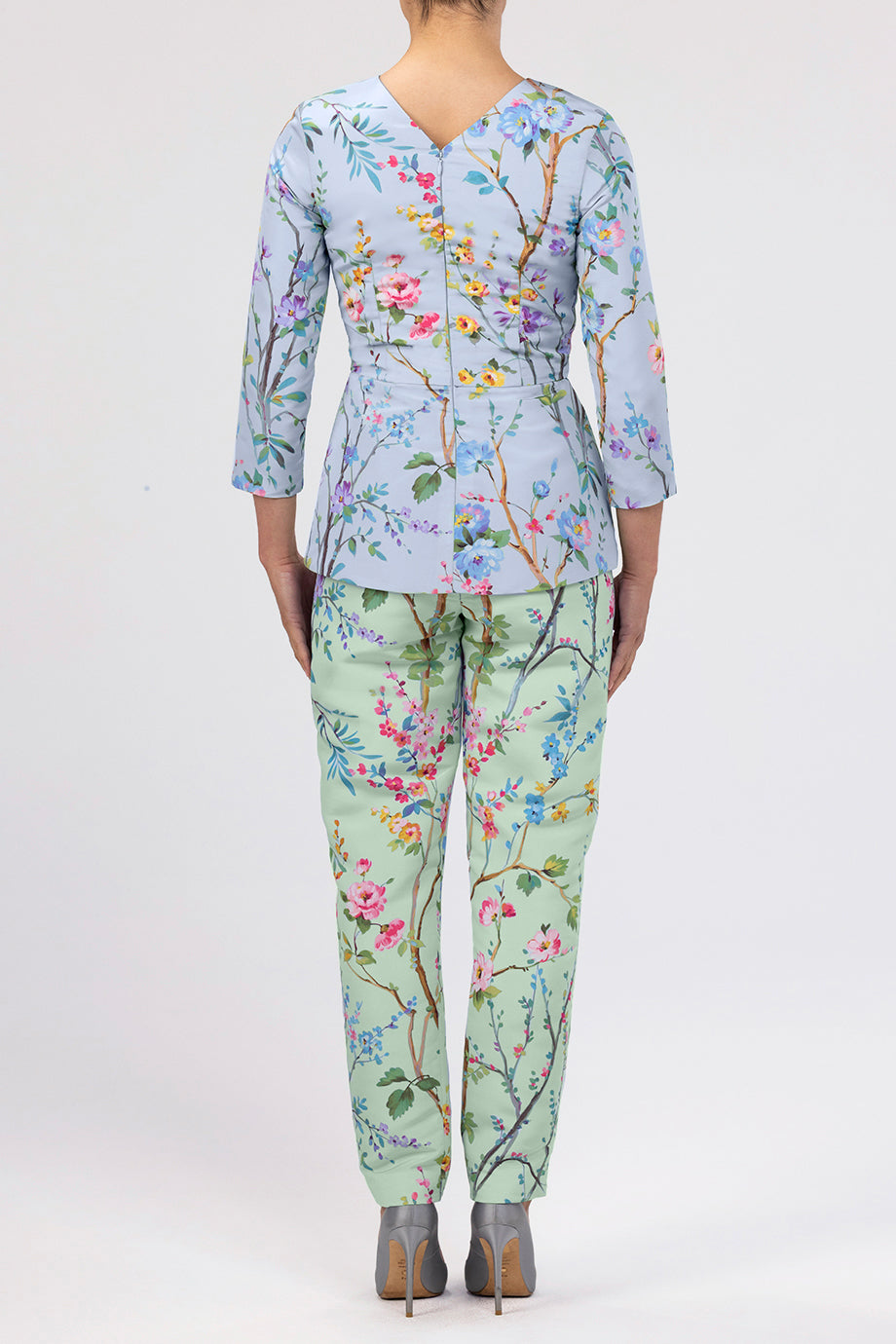 Garden Reverie Silk Faille Cigarette Pants