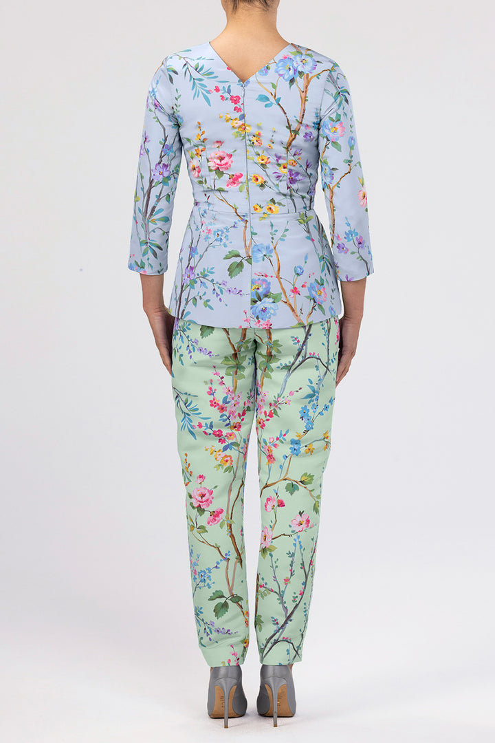 Garden Reverie Silk Faille Cigarette Pants