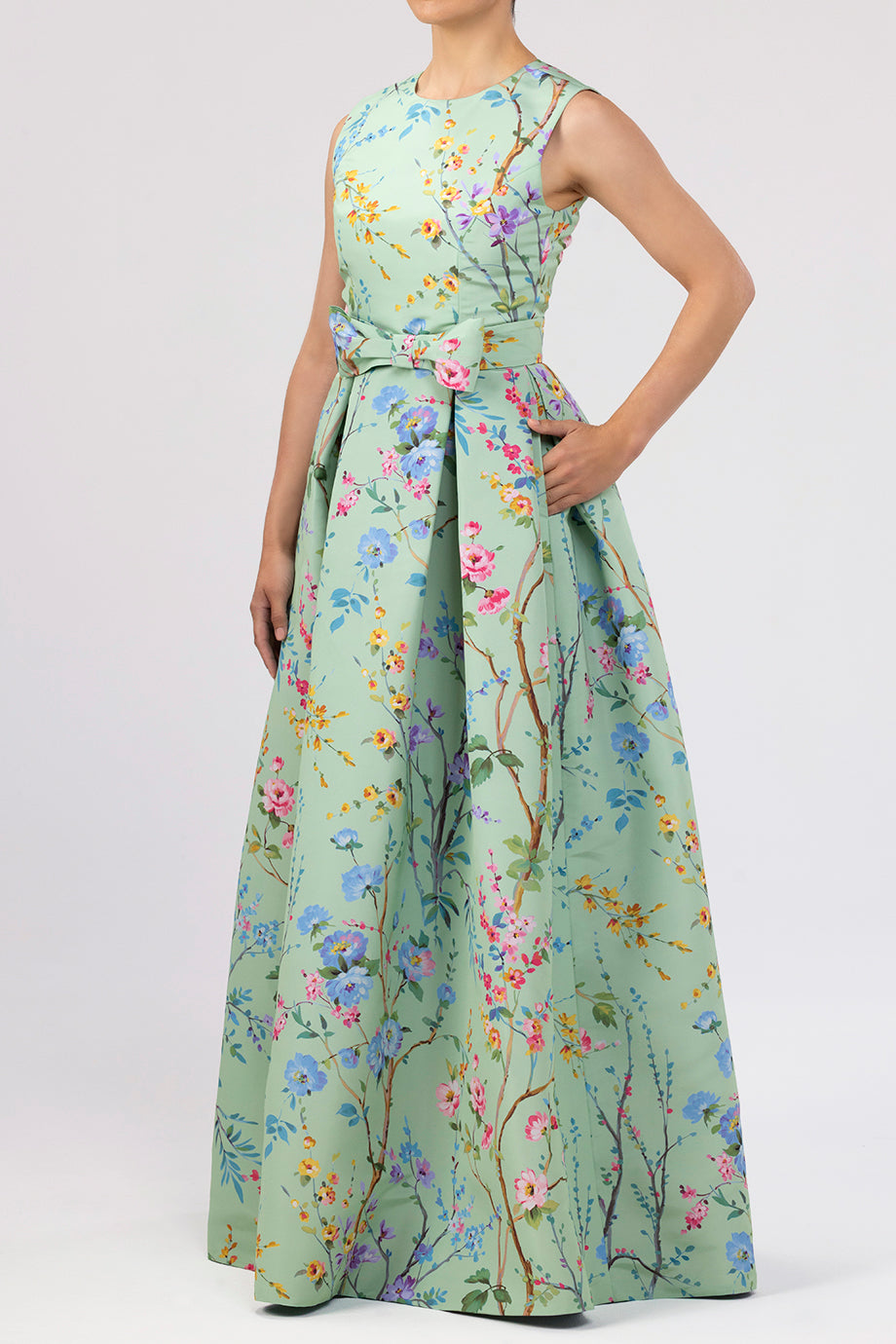 Grace Garden Reverie Silk Faille Ball Gown with Bow Belt