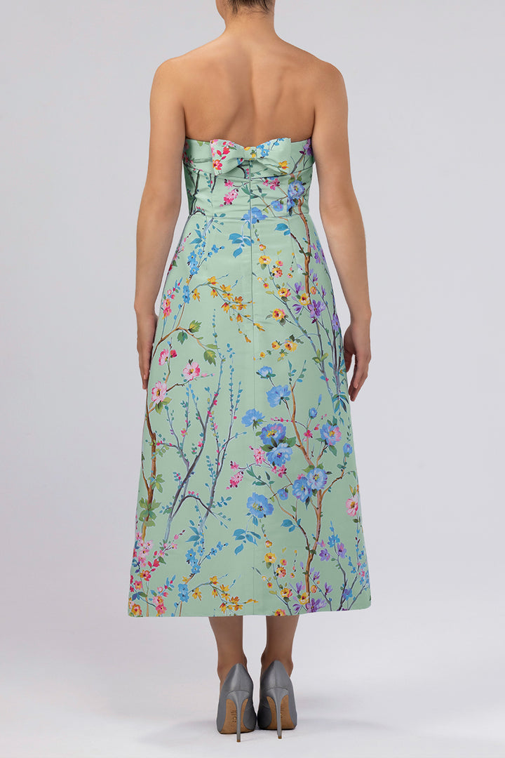 Lucie Garden Reverie Silk Faille A-Line Midi Dress
