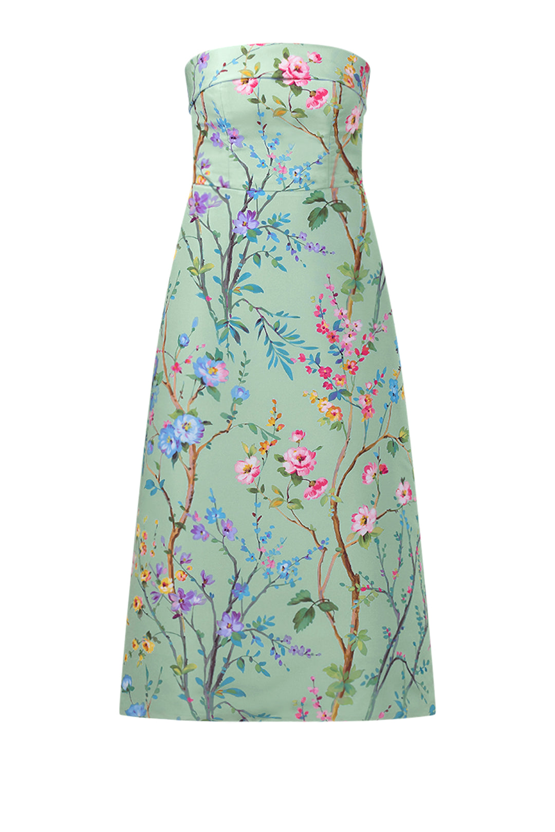 Lucie Garden Reverie Silk Faille A-Line Midi Dress