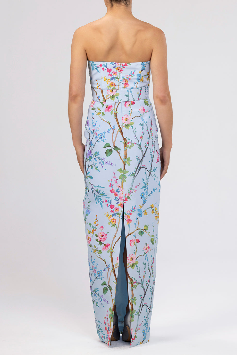 Elizabeth Garden Reverie Silk Faille Column Gown with Bow Belt