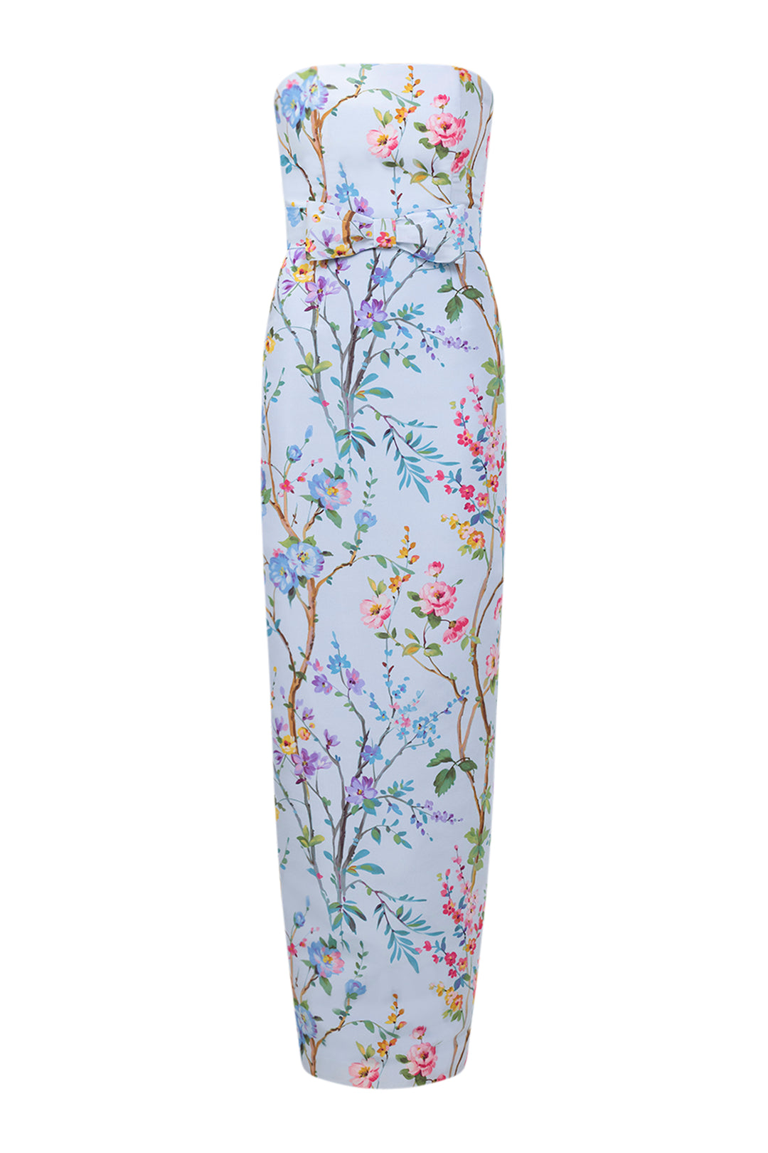 Elizabeth Garden Reverie Silk Faille Column Gown with Bow Belt