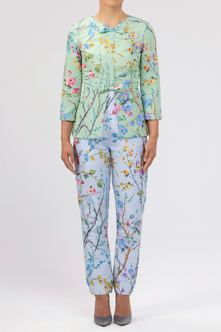 Garden Reverie Silk Faille Cigarette Pants