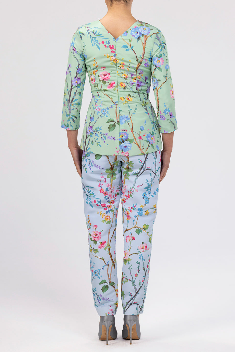 Garden Reverie Silk Faille Cigarette Pants
