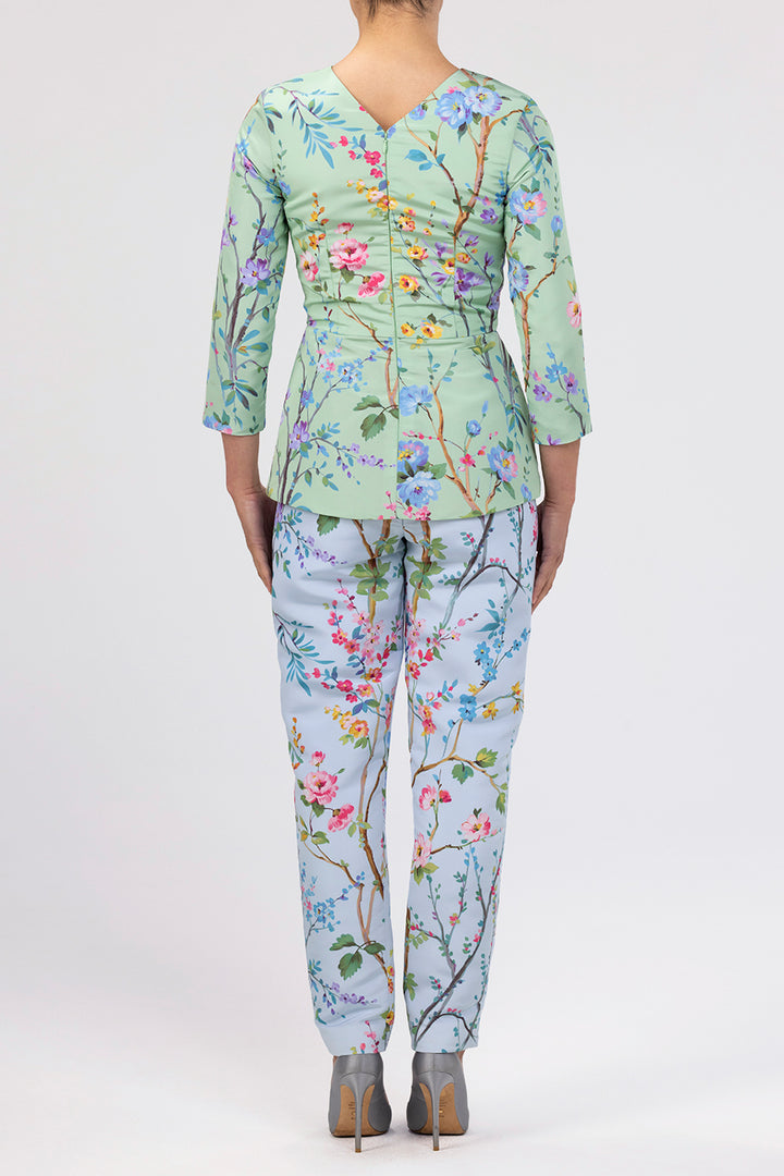 Garden Reverie Silk Faille Cigarette Pants
