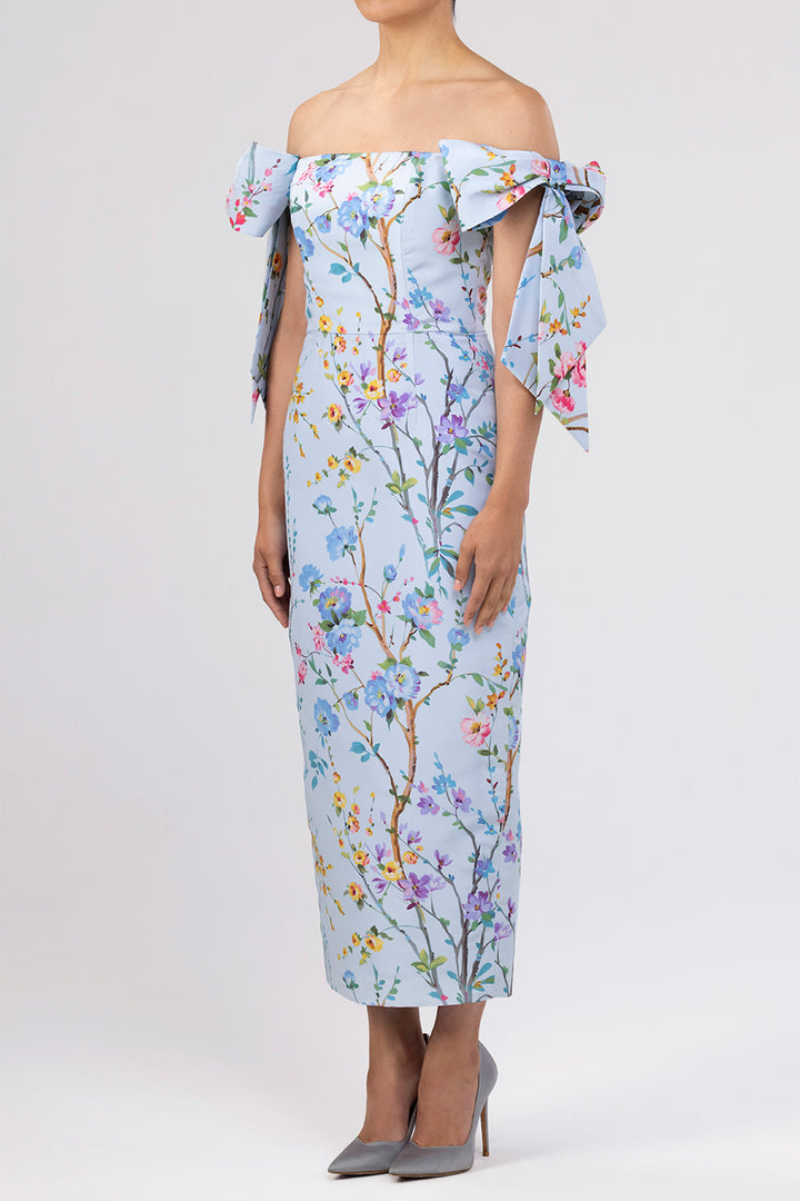 Isabella Garden Reverie Silk Faille Midi Dress