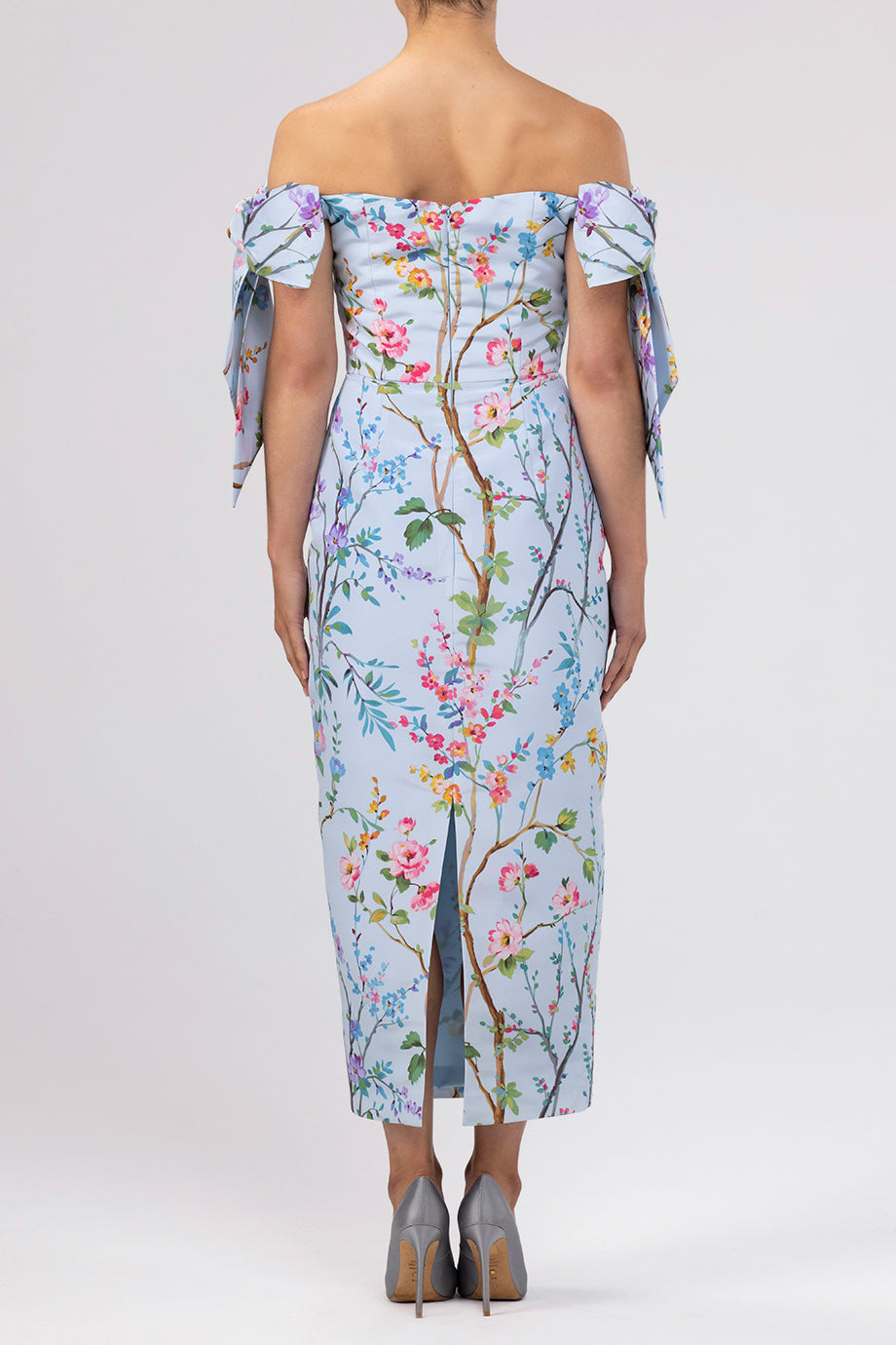 Isabella Garden Reverie Silk Faille Midi Dress