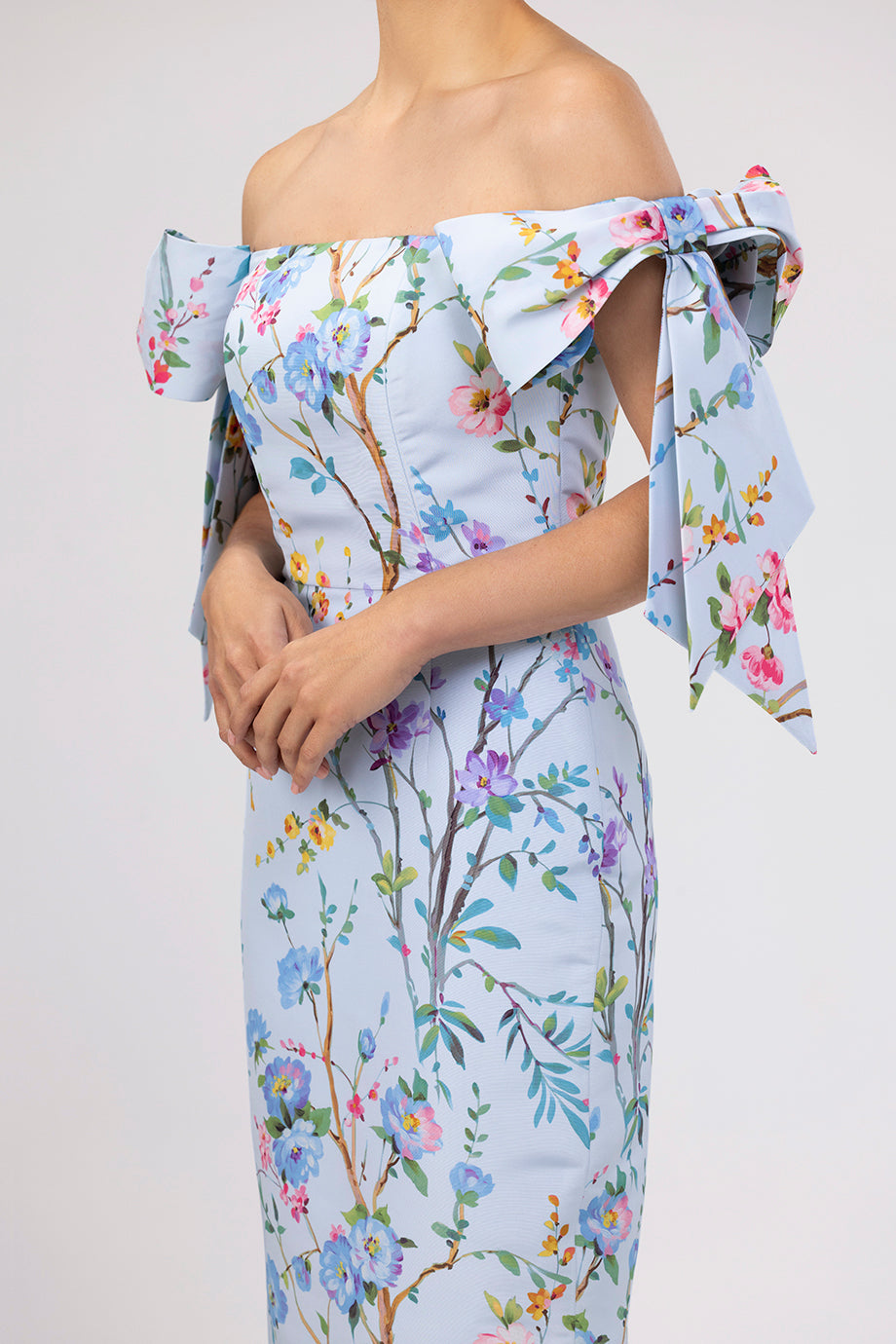 Isabella Garden Reverie Silk Faille Midi Dress
