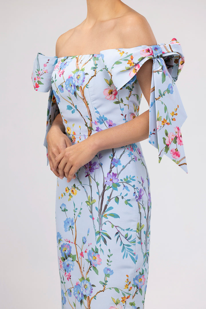 Isabella Garden Reverie Silk Faille Midi Dress