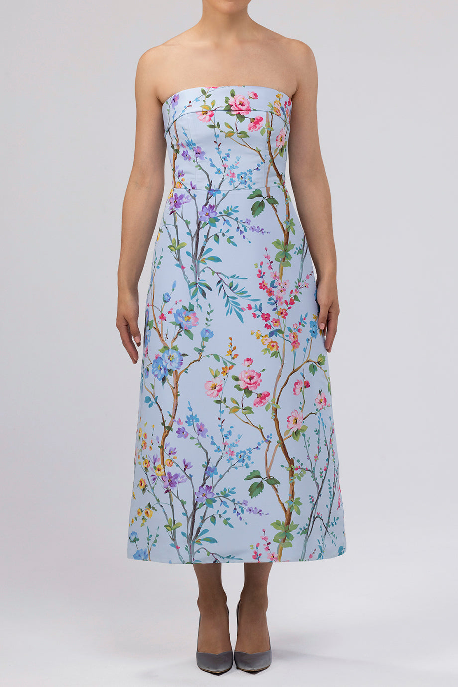 Lucie Garden Reverie Silk Faille A-Line Midi Dress