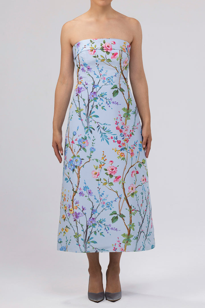 Lucie Garden Reverie Silk Faille A-Line Midi Dress