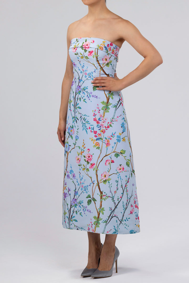 Lucie Garden Reverie Silk Faille A-Line Midi Dress