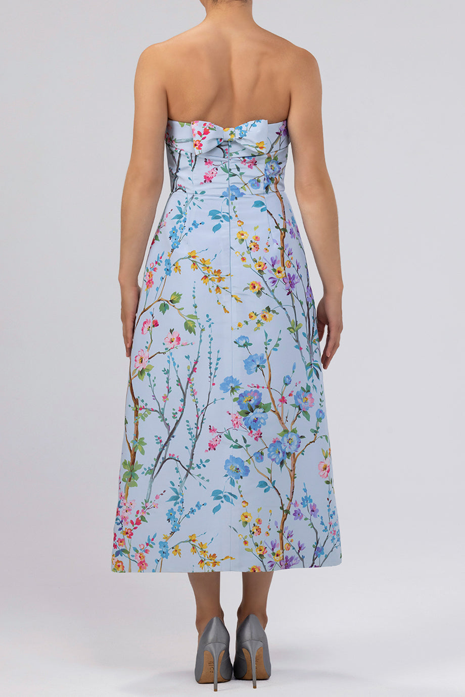 Lucie Garden Reverie Silk Faille A-Line Midi Dress