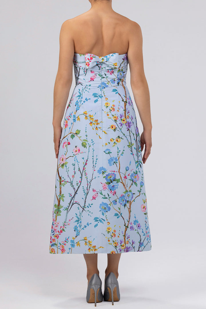 Lucie Garden Reverie Silk Faille A-Line Midi Dress