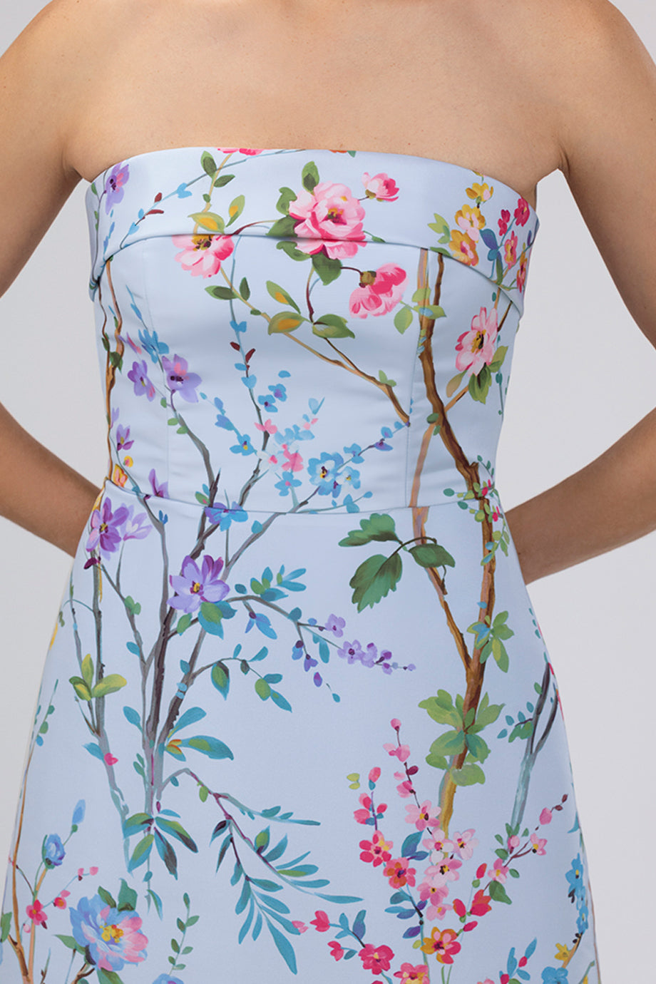 Lucie Garden Reverie Silk Faille A-Line Midi Dress
