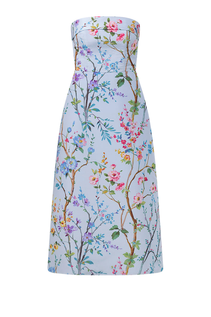 Lucie Garden Reverie Silk Faille A-Line Midi Dress