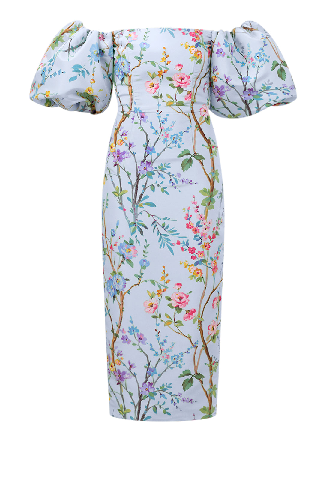 Sylvia Garden Reverie Silk Faille Midi Dress
