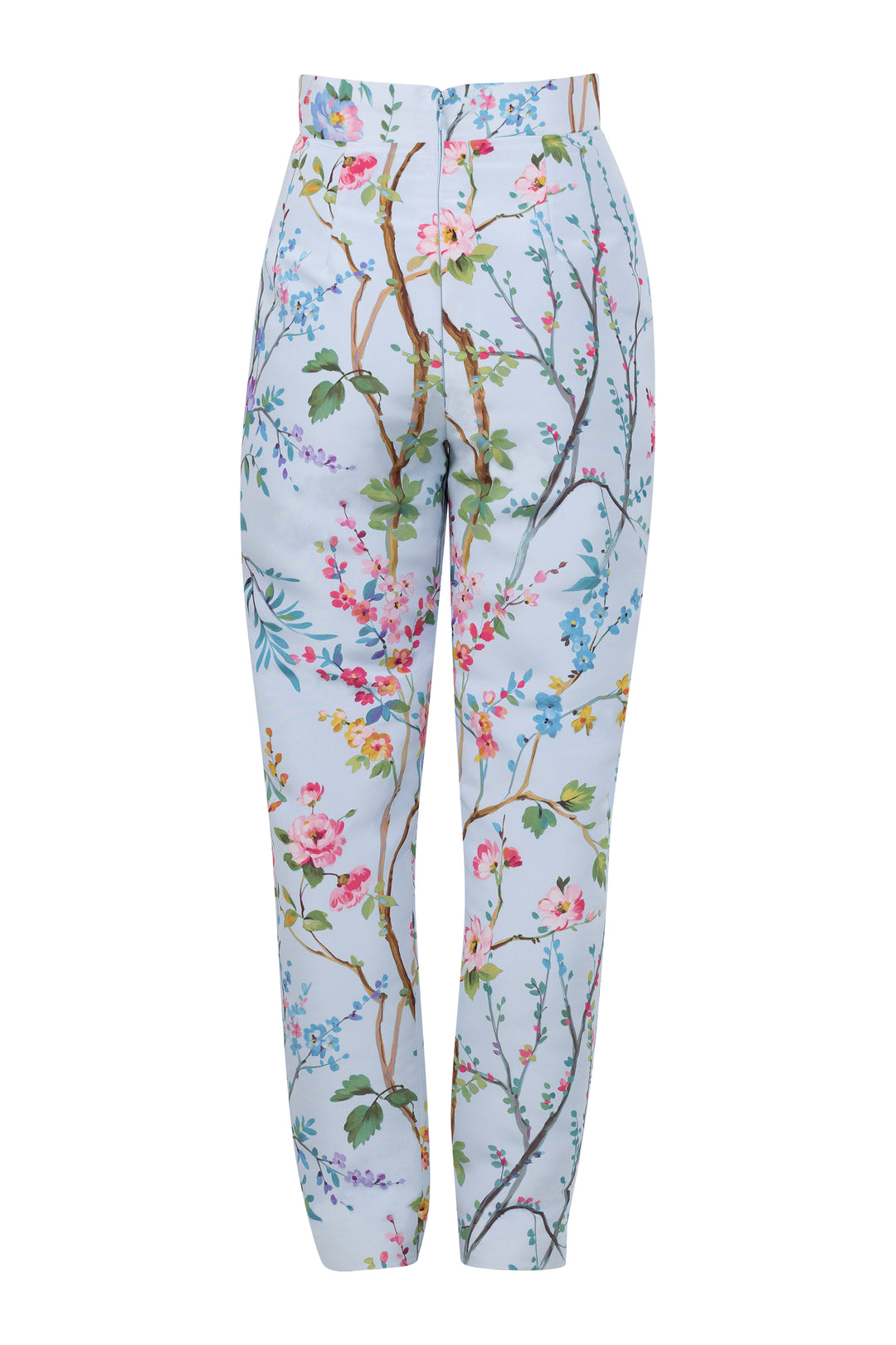 Garden Reverie Silk Faille Cigarette Pants