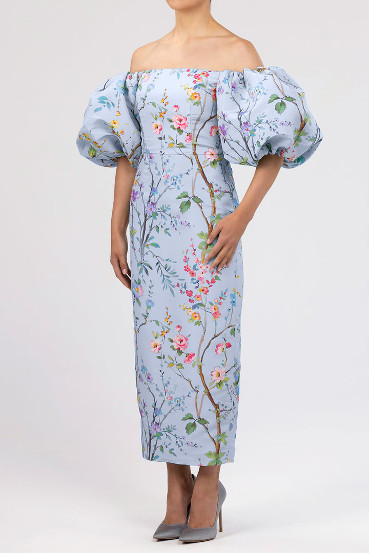 Sylvia Garden Reverie Silk Faille Midi Dress