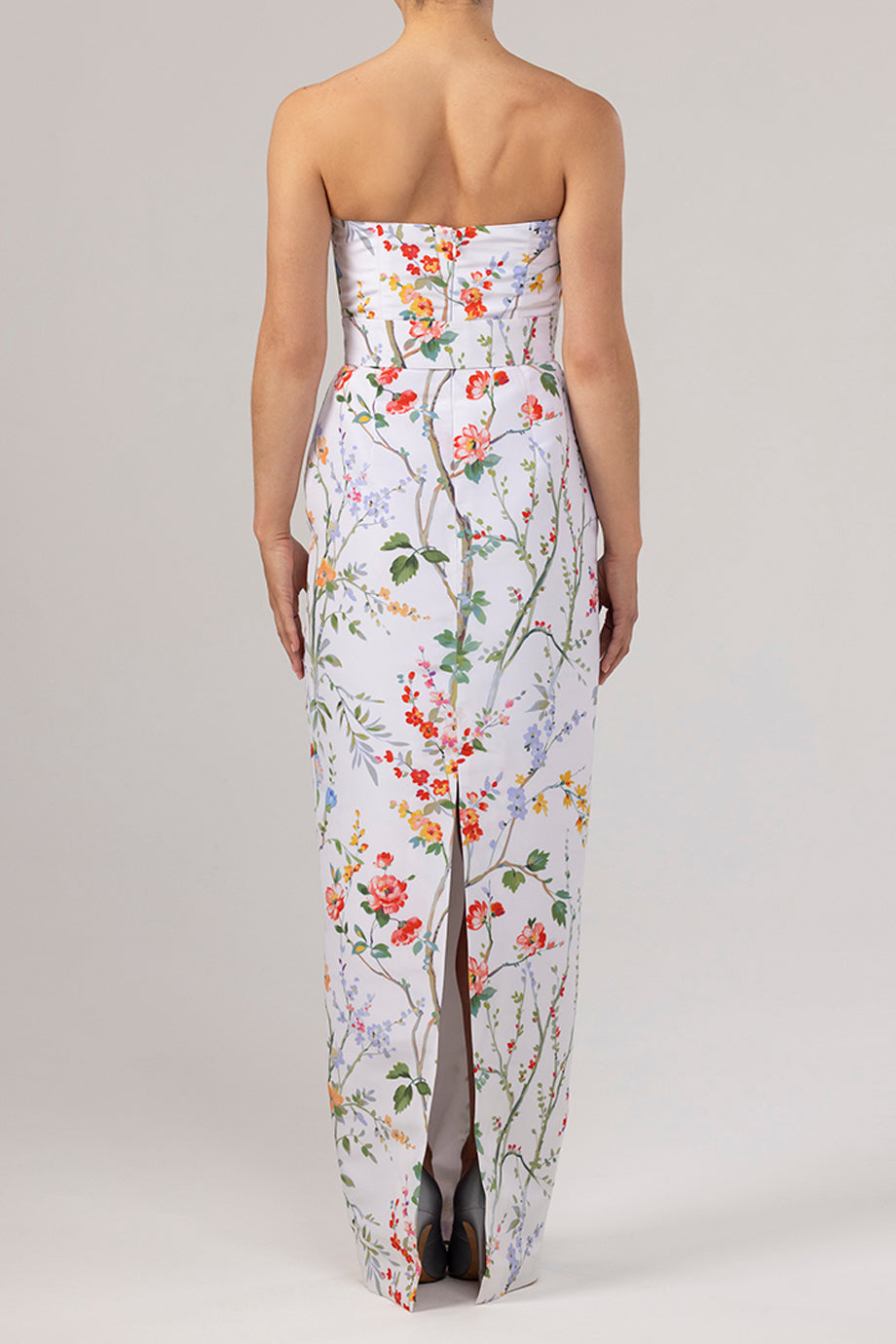 Elizabeth Garden Reverie Silk Faille Column Gown with Bow Belt