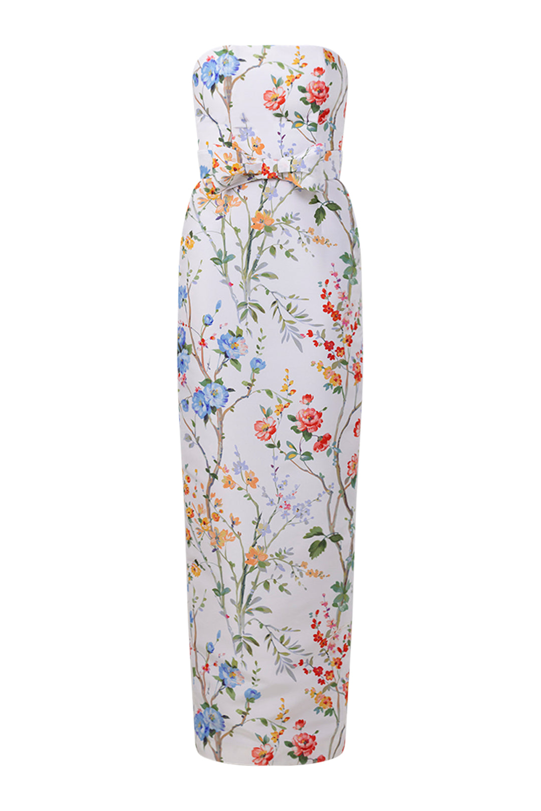 Elizabeth Garden Reverie Silk Faille Column Gown with Bow Belt