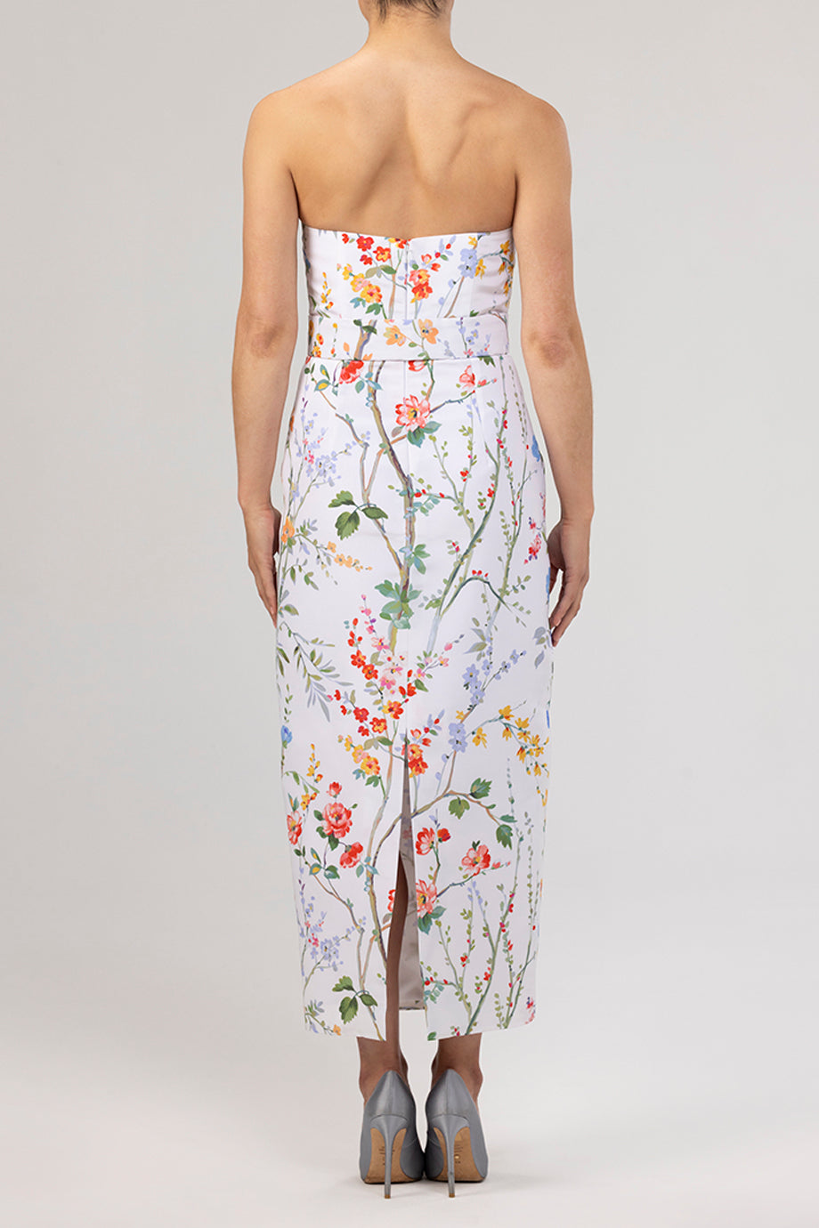 Elizabeth Garden Reverie Silk Faille Midi Dress with Bow Belt