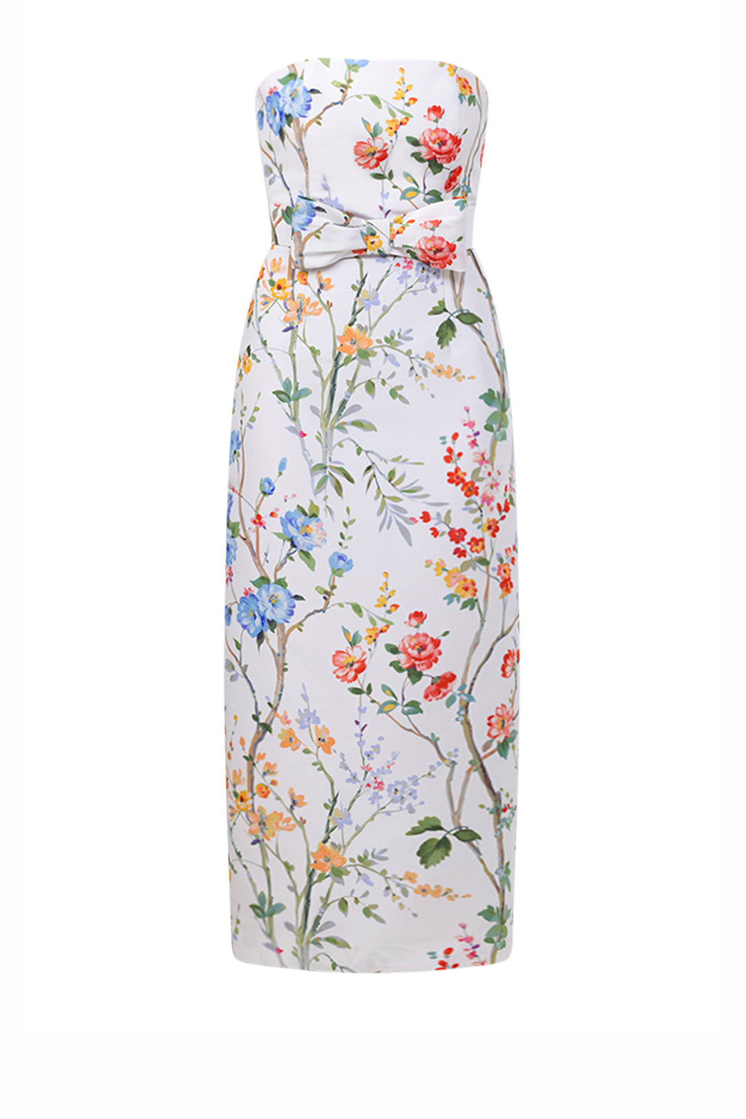Elizabeth Garden Reverie Silk Faille Midi Dress with Bow Belt